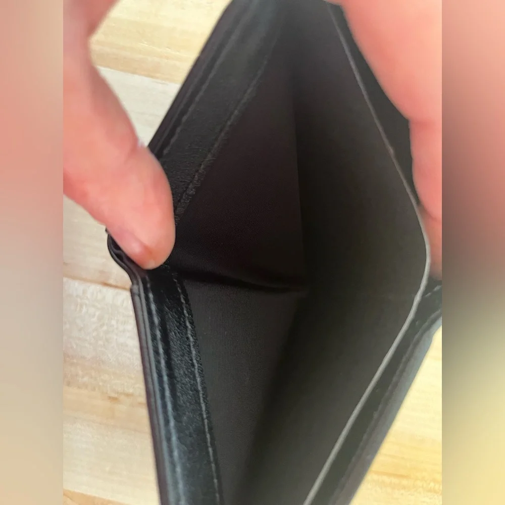 HIVE sleek black soft leather compact wallet, NWOT